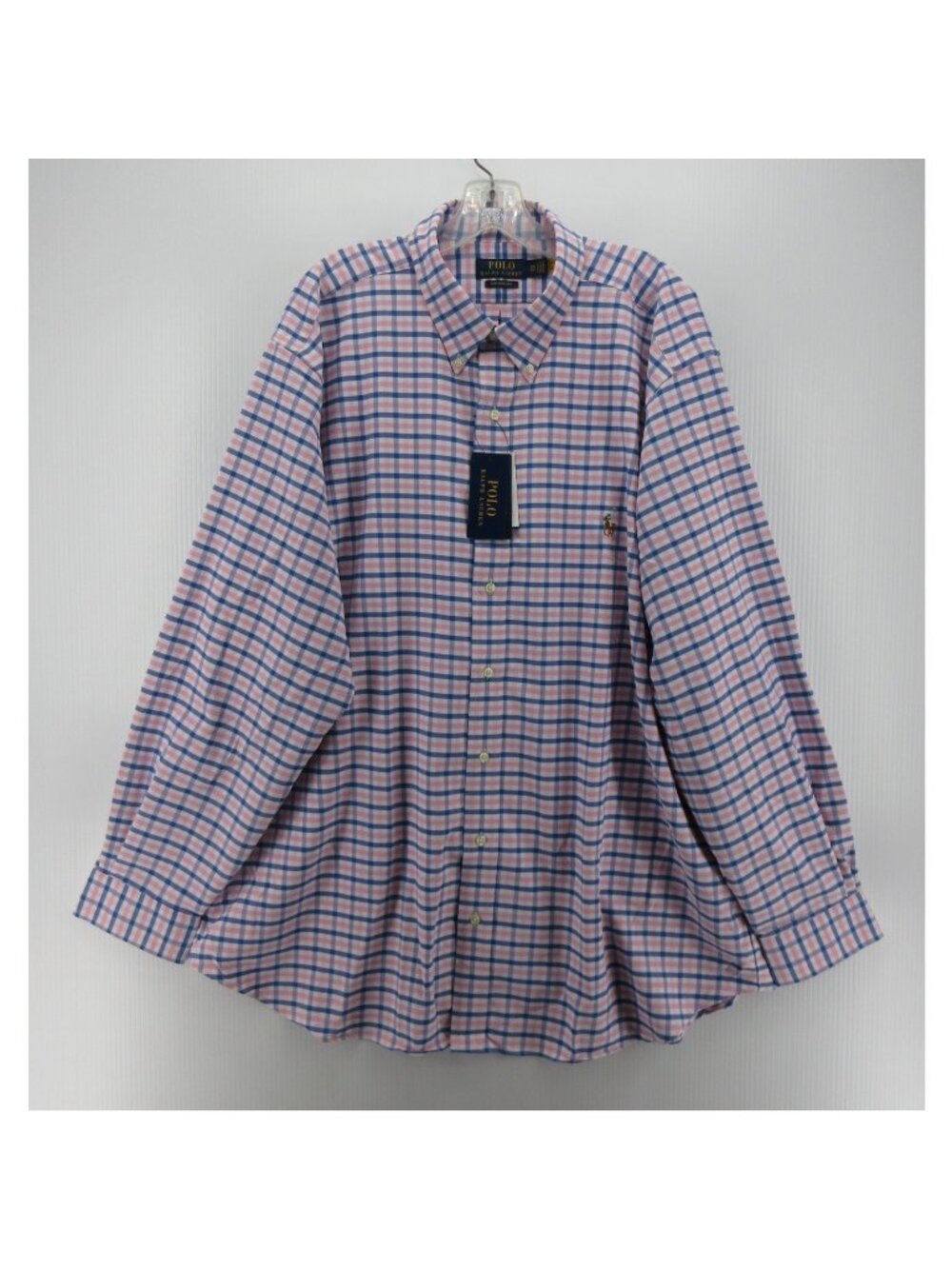 Polo Ralph Lauren Shirt 2XB Big Pink Performance Plaid Stretch Wicking